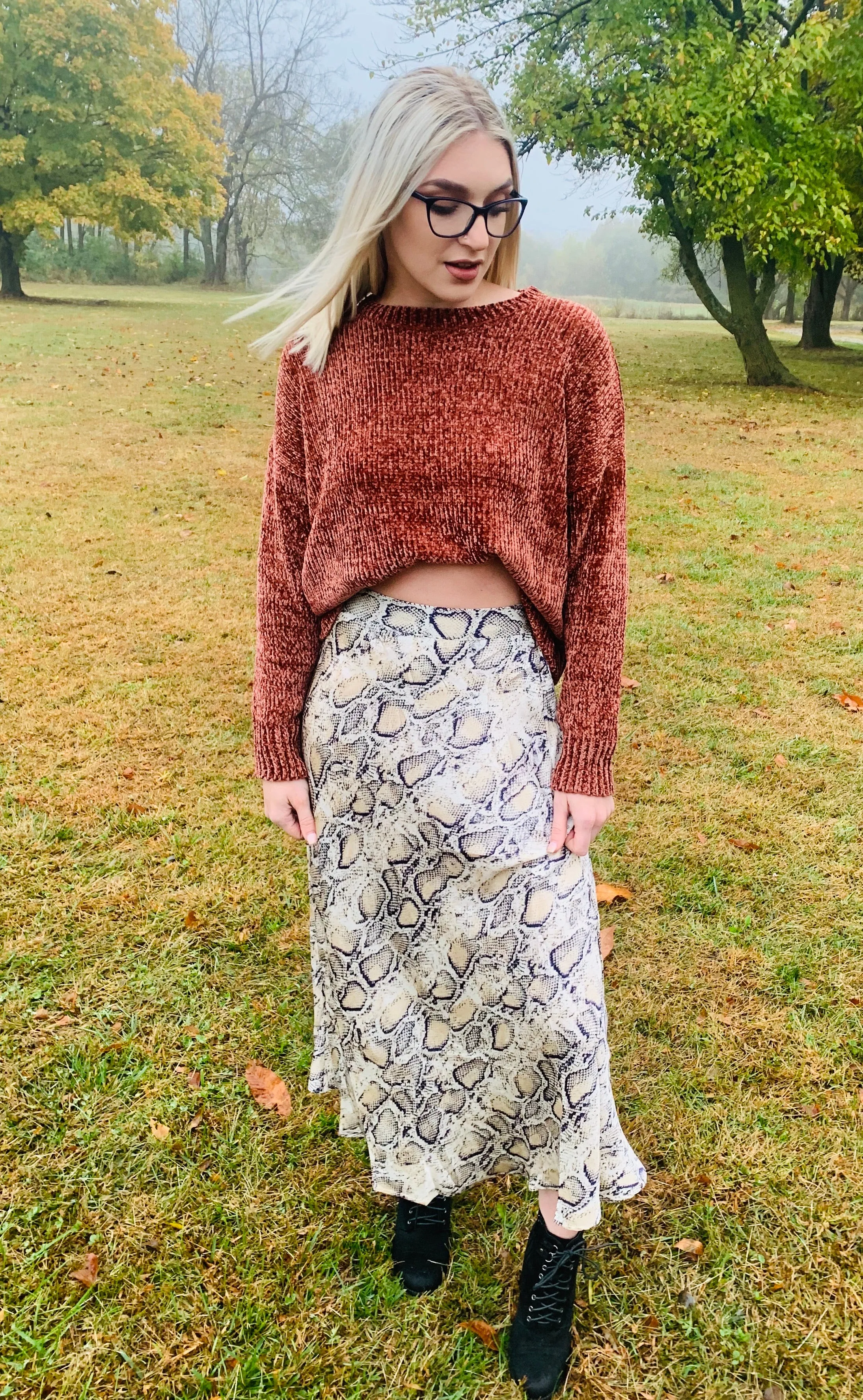 Snake Midi Skirt