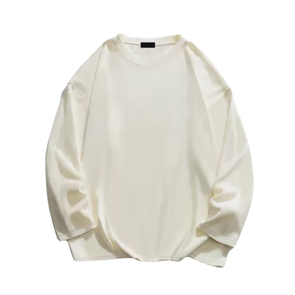 Solid Color Long Long Sleeve Shirt
