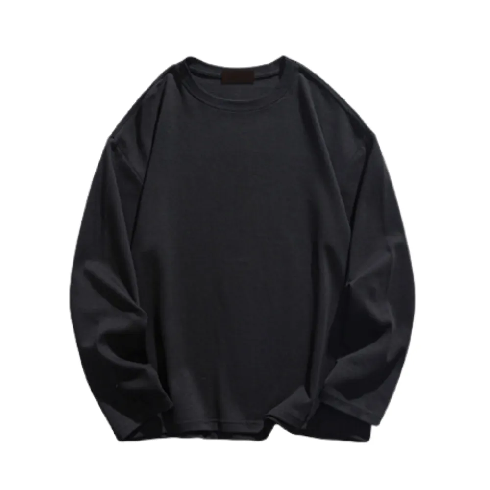 Solid Color Long Long Sleeve Shirt
