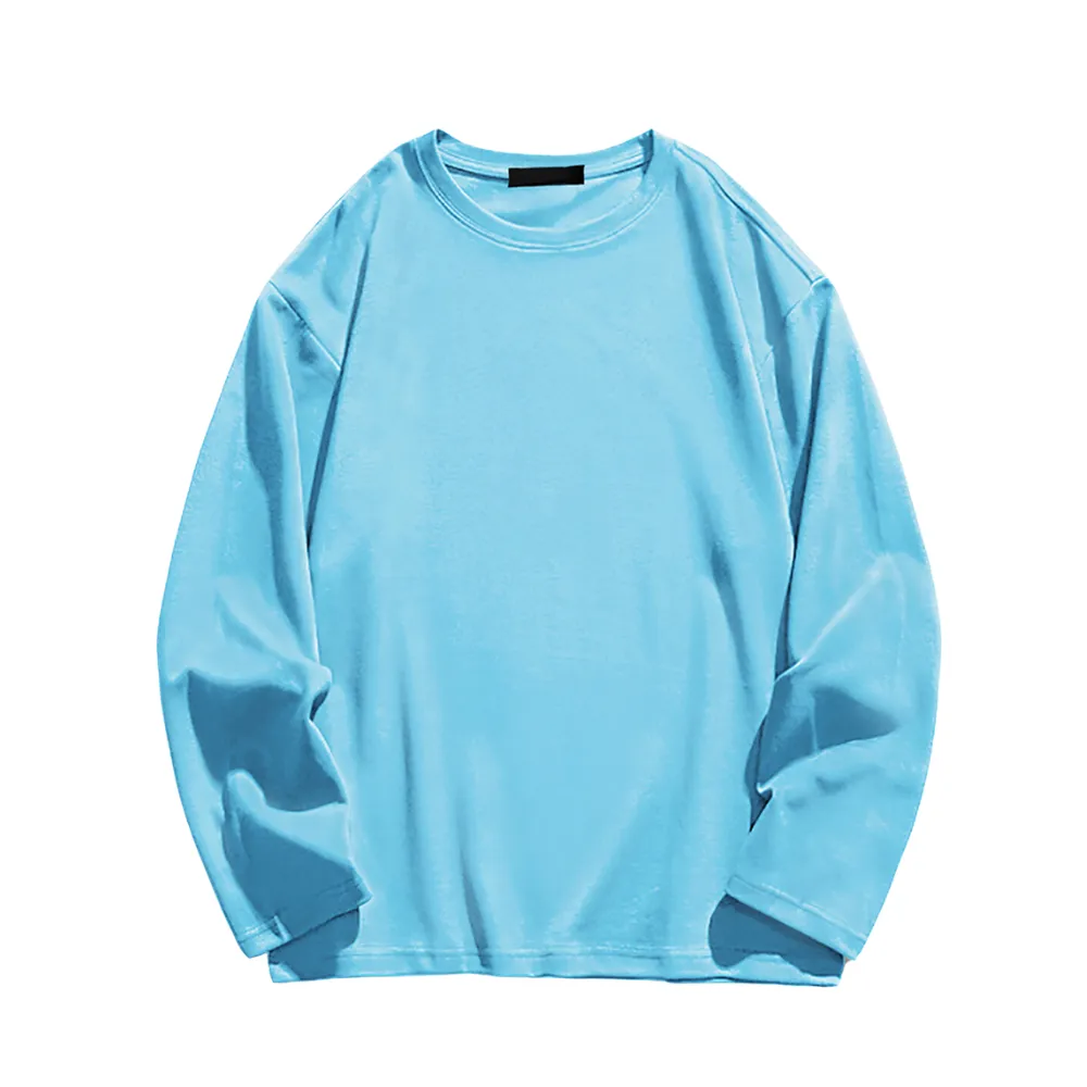 Solid Color Long Long Sleeve Shirt