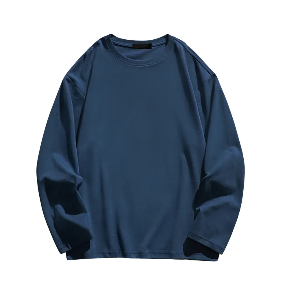 Solid Color Long Long Sleeve Shirt