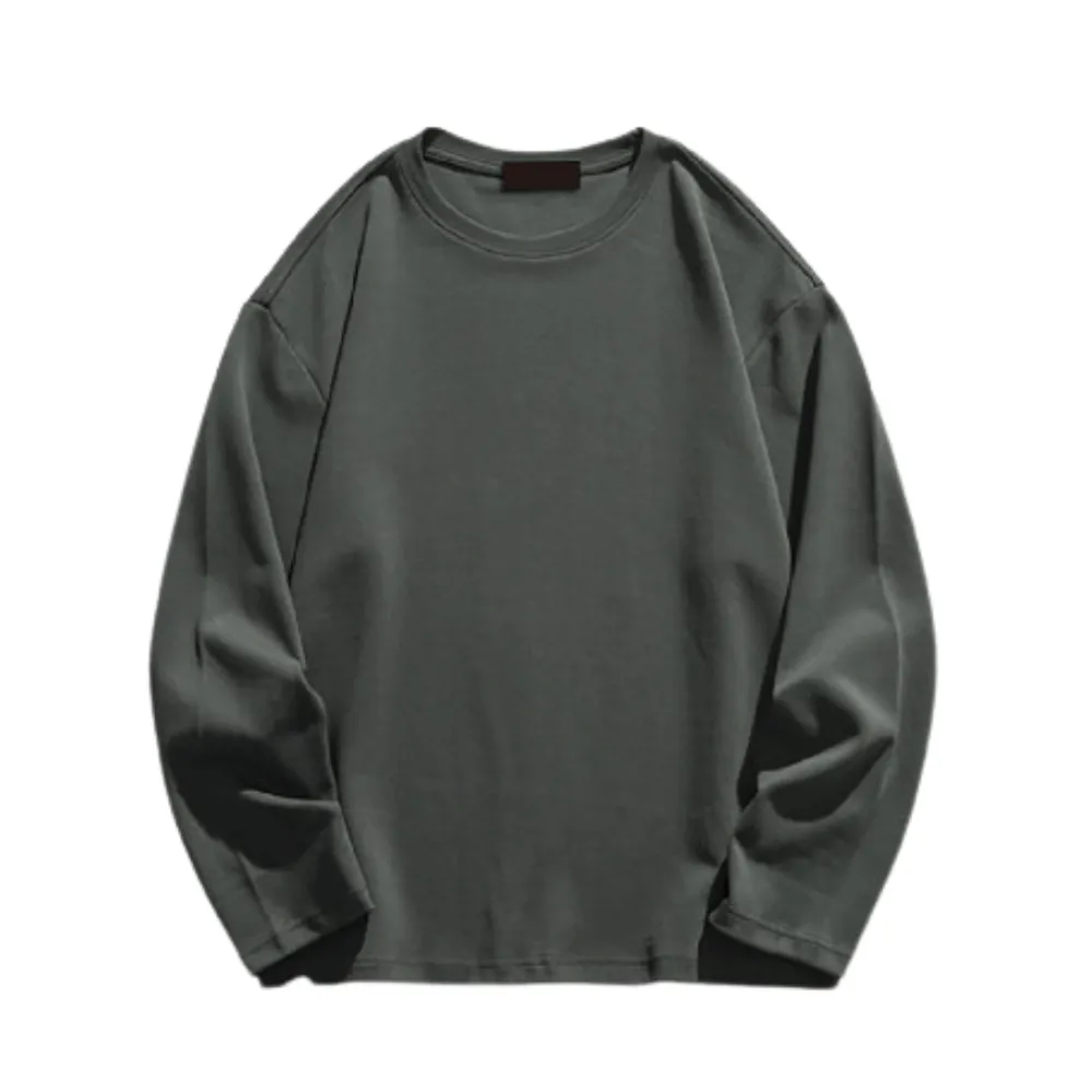 Solid Color Long Long Sleeve Shirt