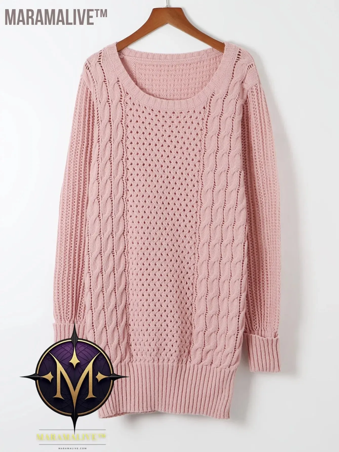 Solid Twist Knitted Sweater Dress, Casual Long Sleeve Dress For Fall & Winter, Women's Clothing