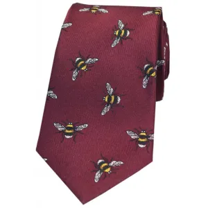 SOPRANO Bumble Bee Luxury Silk Tie - Wine