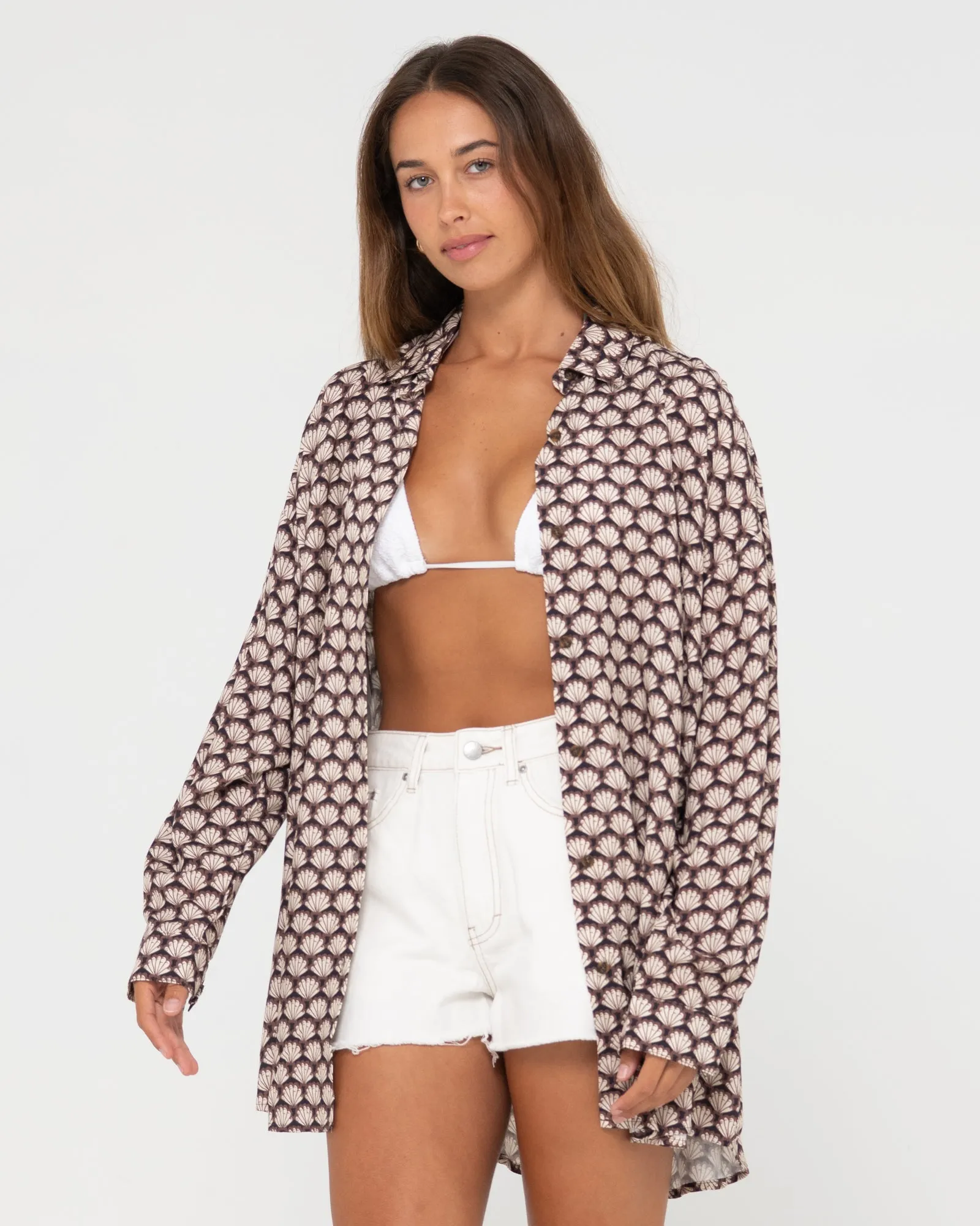 Sorrento Printed Oversized Long Sleeve Shirt