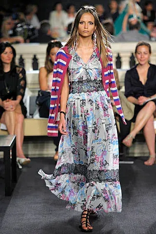 Spectacular Cruise 2007 Chanel by Karl Lagerfeld Chanel Print Silk Chiffon Dress