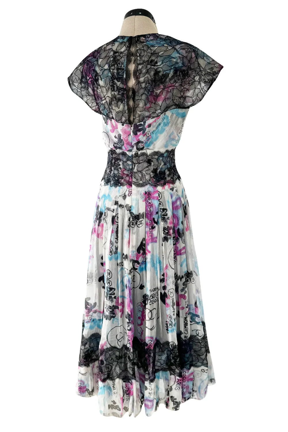 Spectacular Cruise 2007 Chanel by Karl Lagerfeld Chanel Print Silk Chiffon Dress