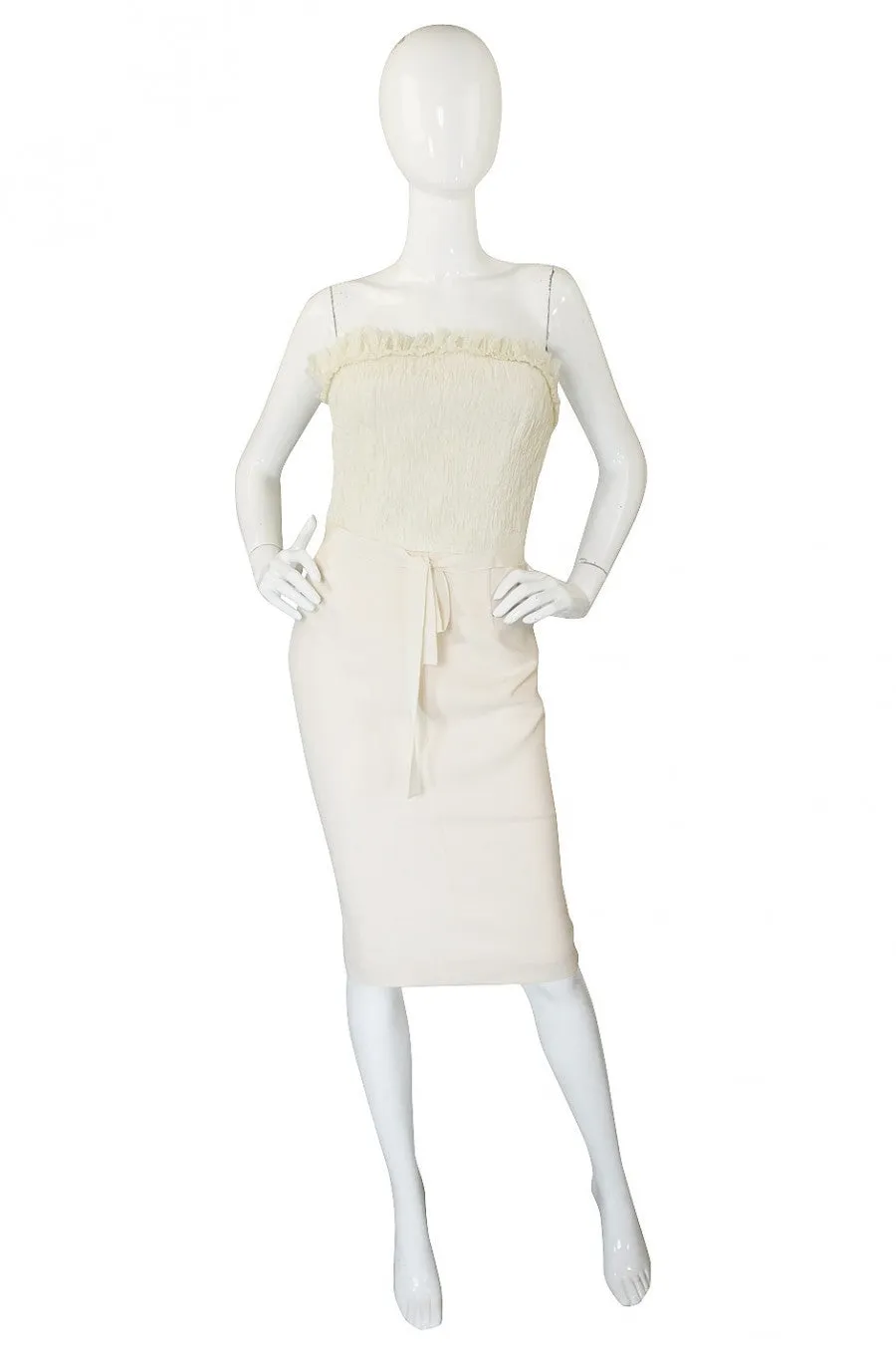 Spring 2008 Giambattista Valli Strapless Ivory Fitted Dress