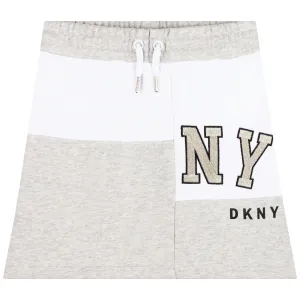 SS22 DKNY Girls White & Grey Skirt