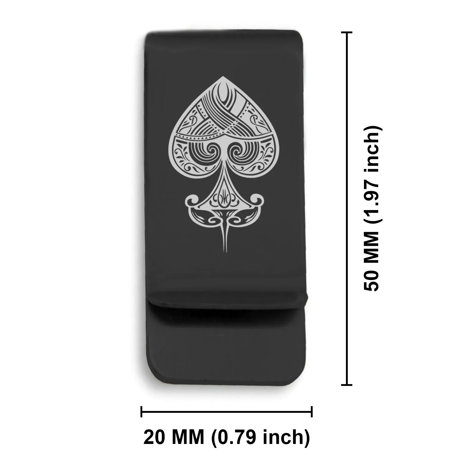 Stainless Steel Vintage Spade Suit Classic Slim Money Clip