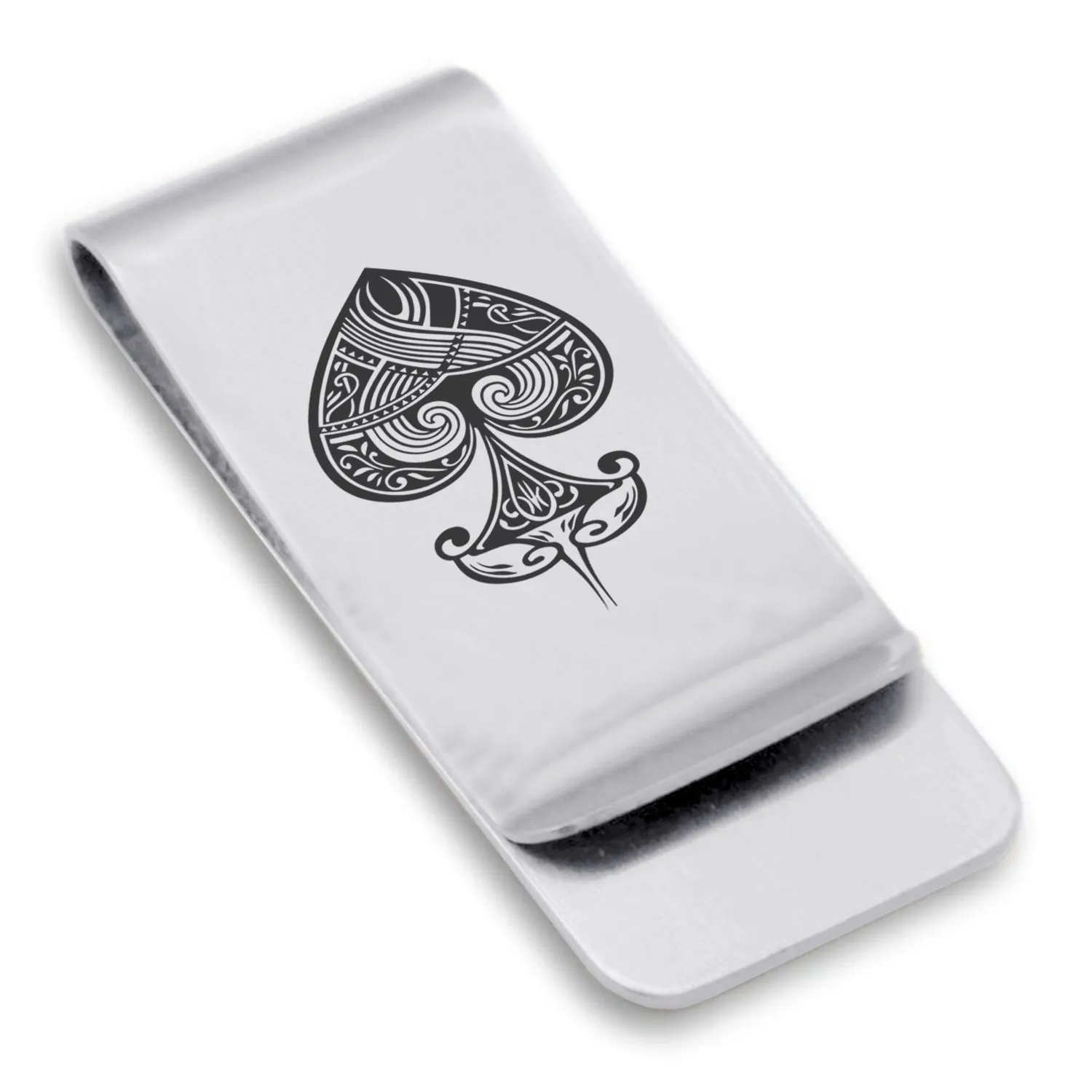 Stainless Steel Vintage Spade Suit Classic Slim Money Clip