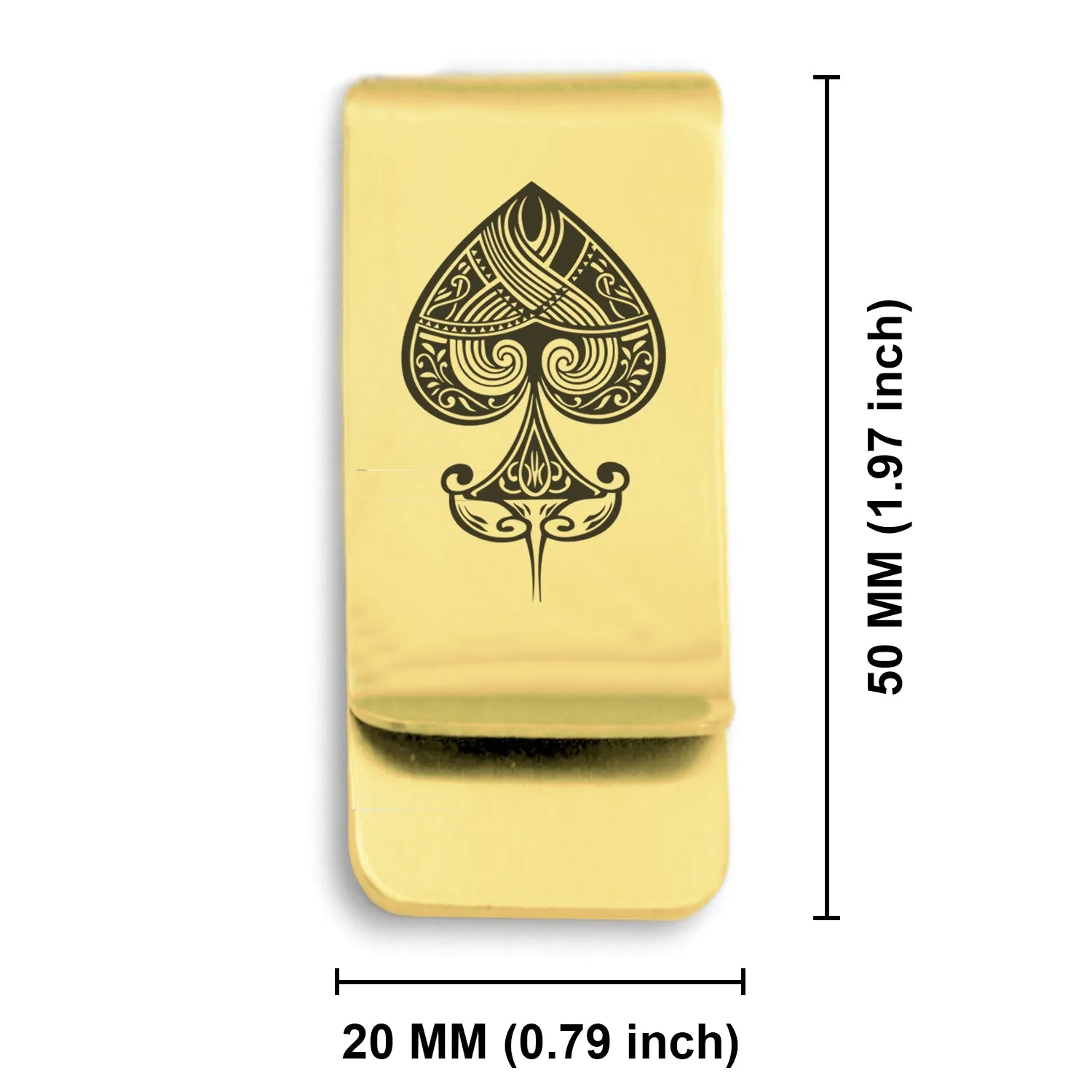 Stainless Steel Vintage Spade Suit Classic Slim Money Clip