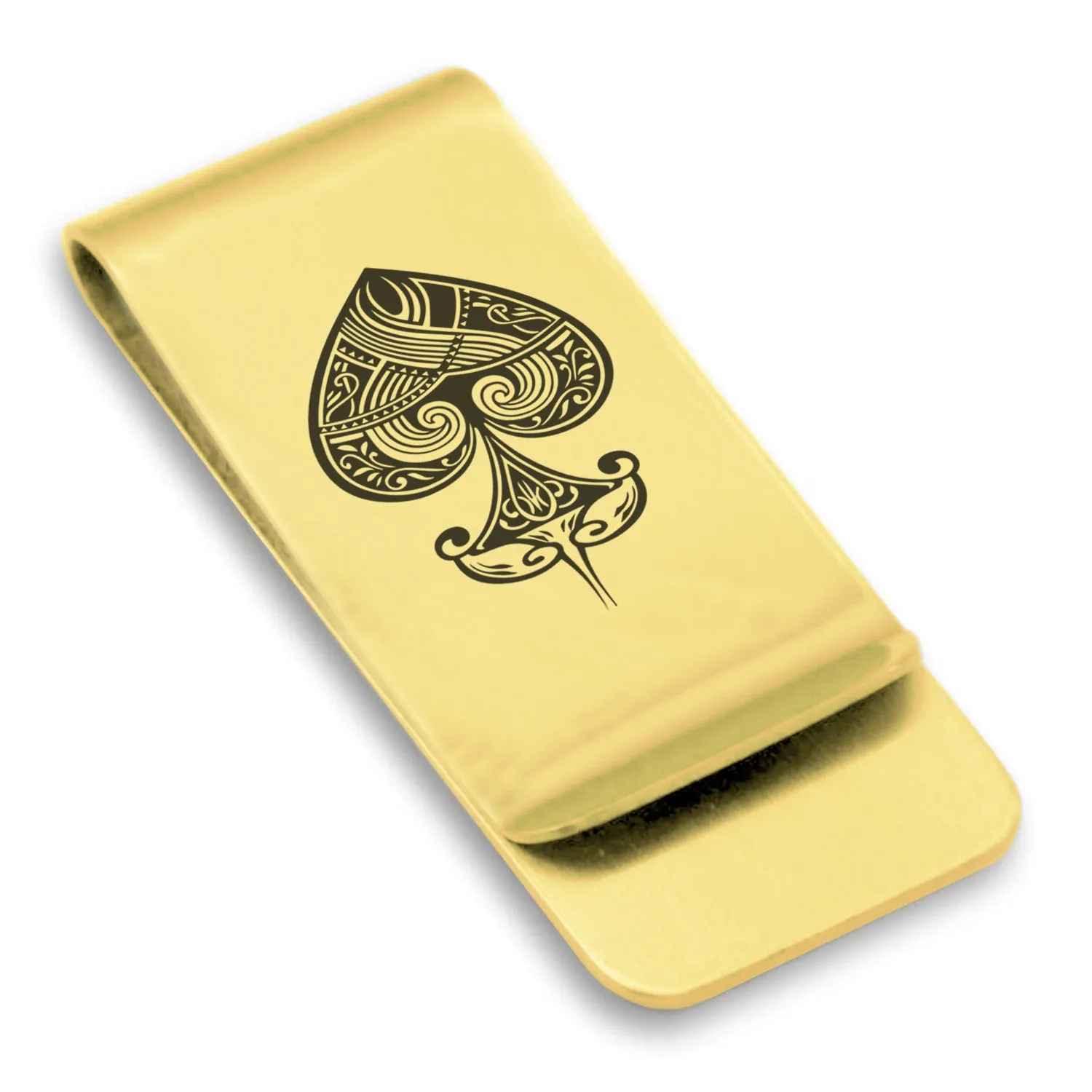 Stainless Steel Vintage Spade Suit Classic Slim Money Clip