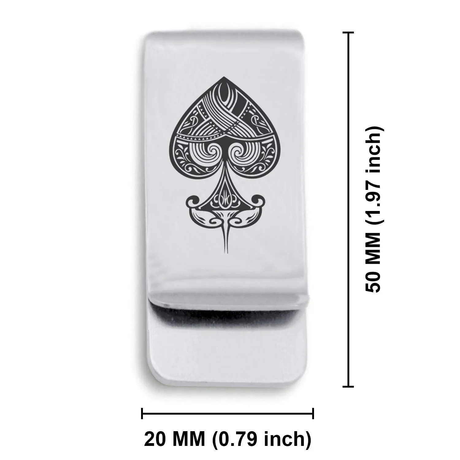 Stainless Steel Vintage Spade Suit Classic Slim Money Clip