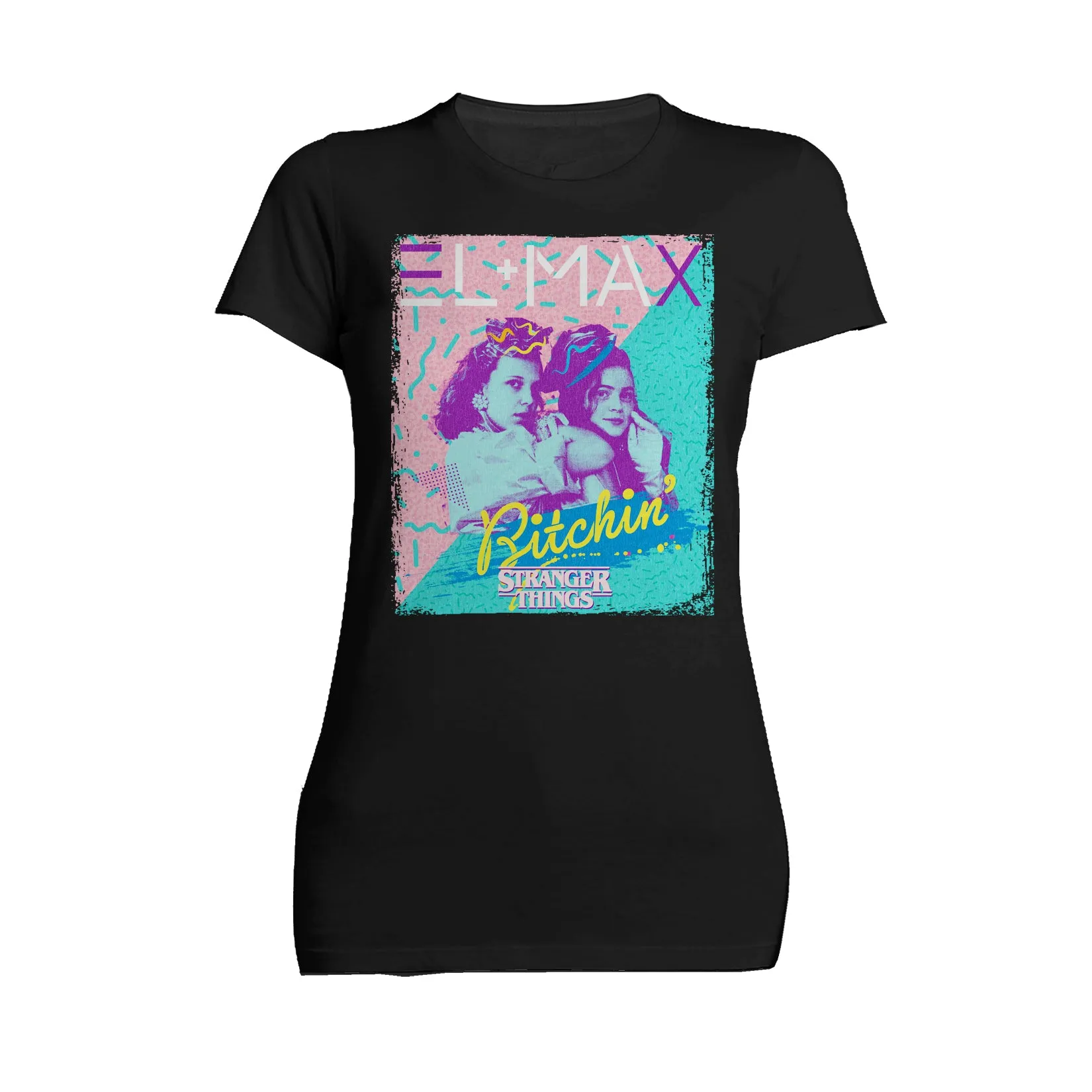Stranger Things Poster Eleven Max Bitchin Besties Official Women's T-Shirt