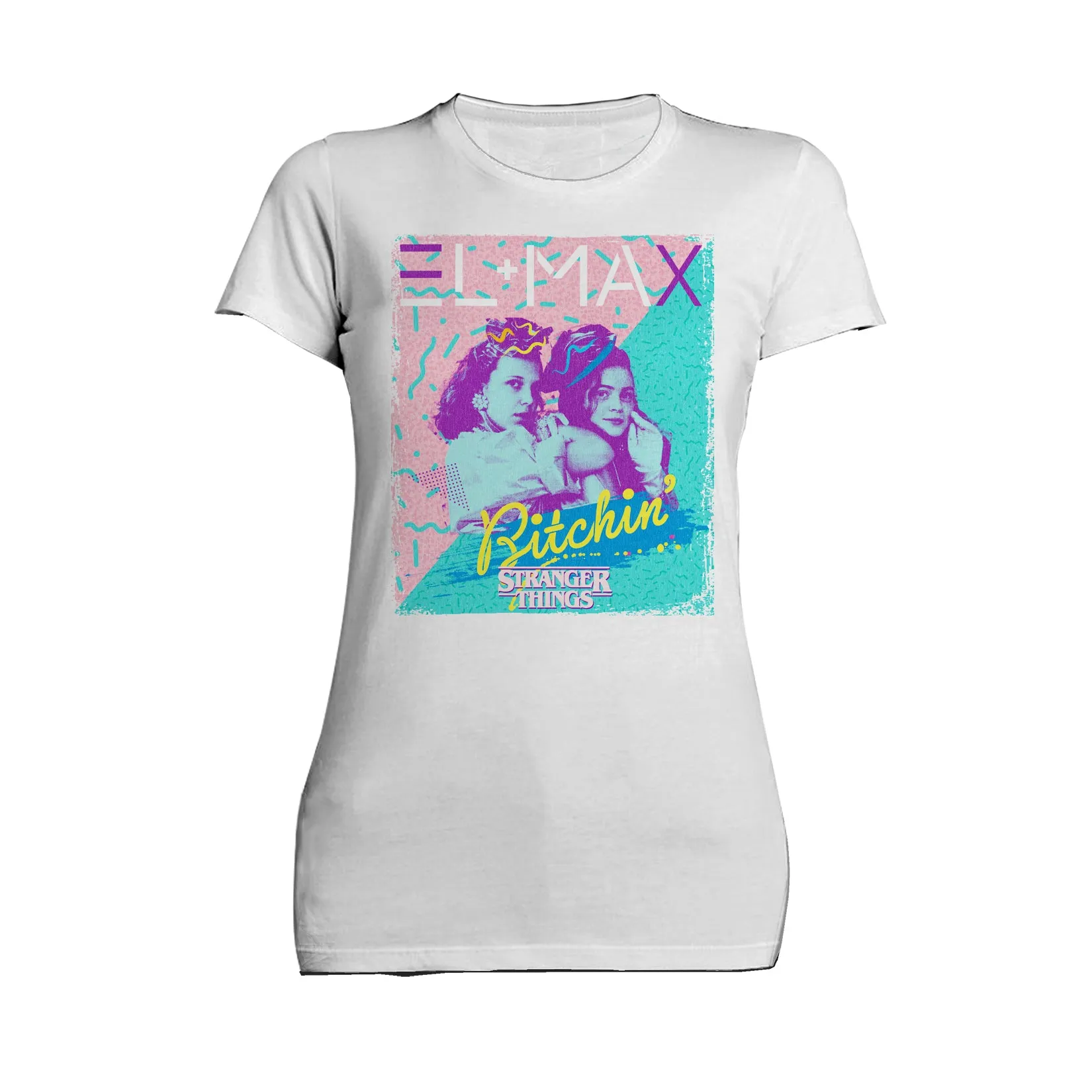 Stranger Things Poster Eleven Max Bitchin Besties Official Women's T-Shirt