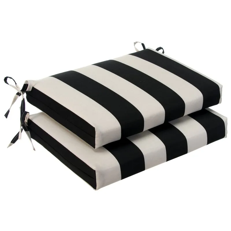 Stripe Indoor/Outdoor Dining Chair Cushion (Set of 2)! Chairs NOT Included! Retails $140 