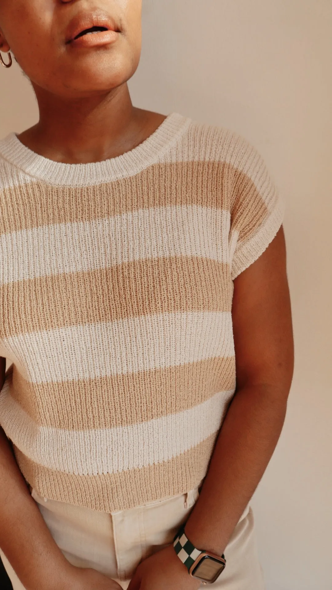 Striped Lightweight Sweater Tee