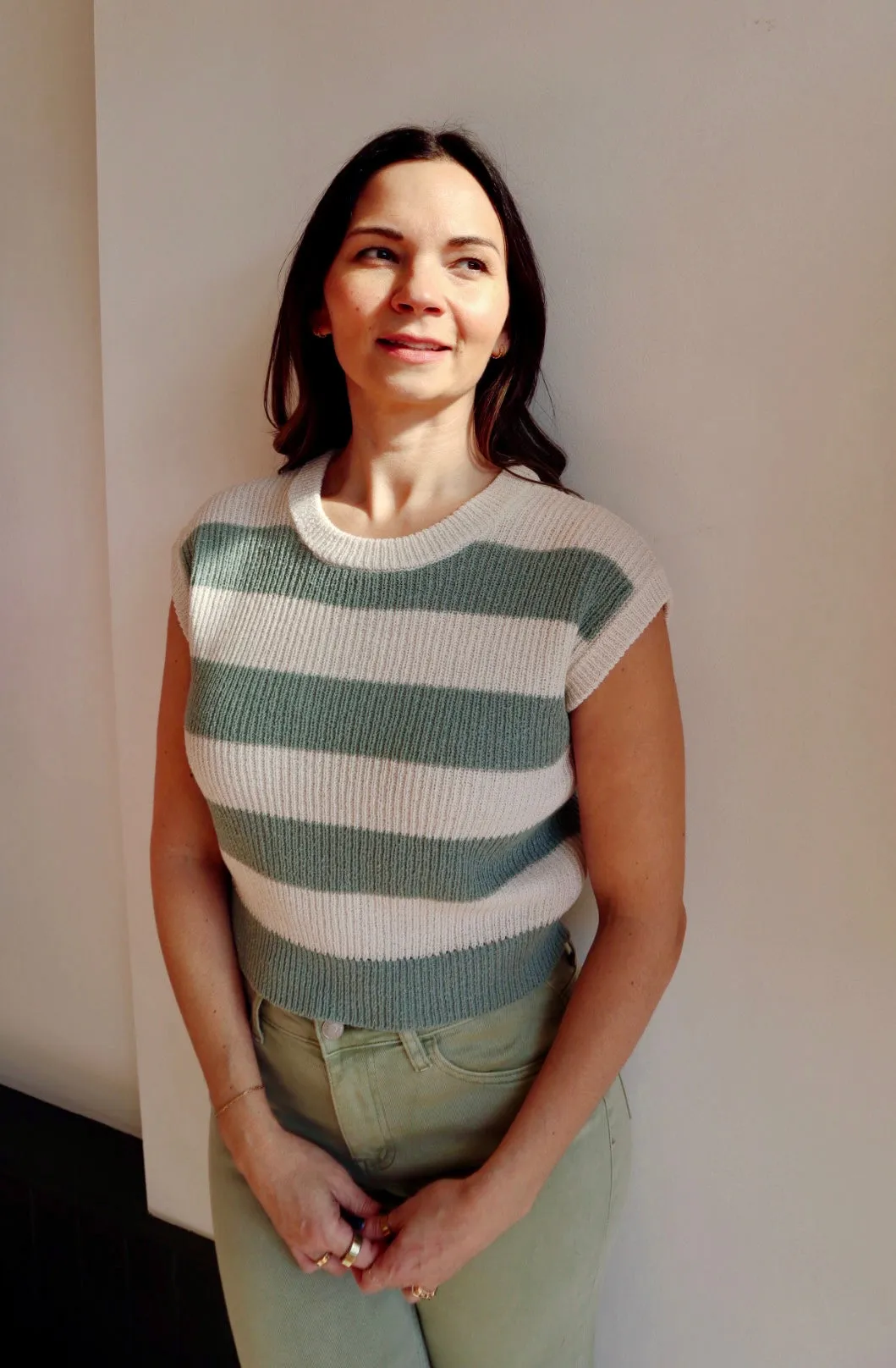 Striped Lightweight Sweater Tee