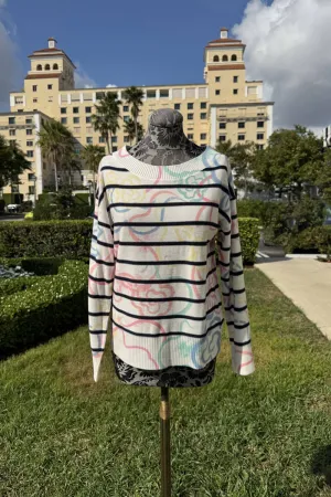 Striped Sweater with Multicolor Detail