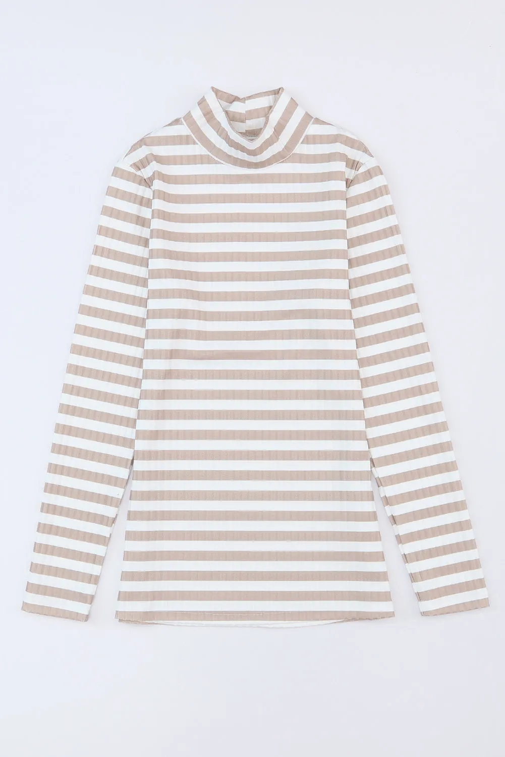 Striped Textured Knit Long Sleeve Tee