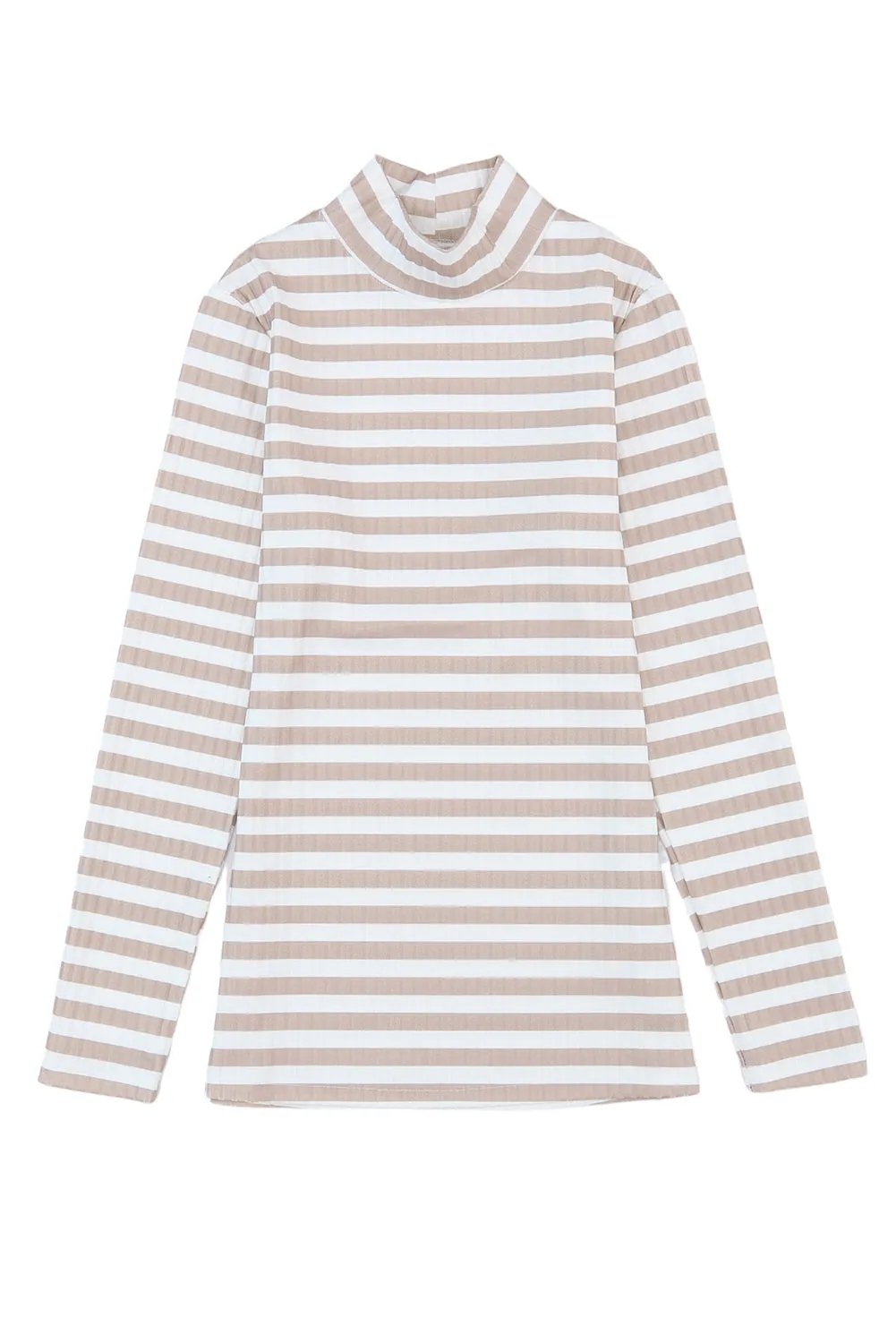 Striped Textured Knit Long Sleeve Tee