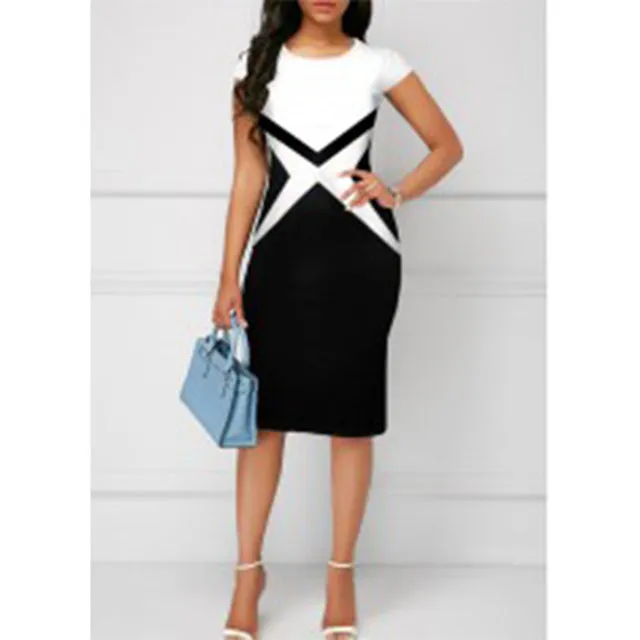 Summer Fashion Vintage Polka Dot Plaid Print Splicing Bodycon Dress Sleeveless Office Elegant Sheath Evening Party Dresses Women