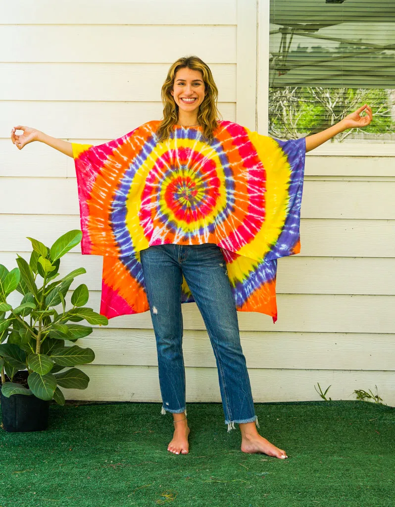 Sunrise Burst Hand Dyed Tunic Kaftan Blouse Oversize Top