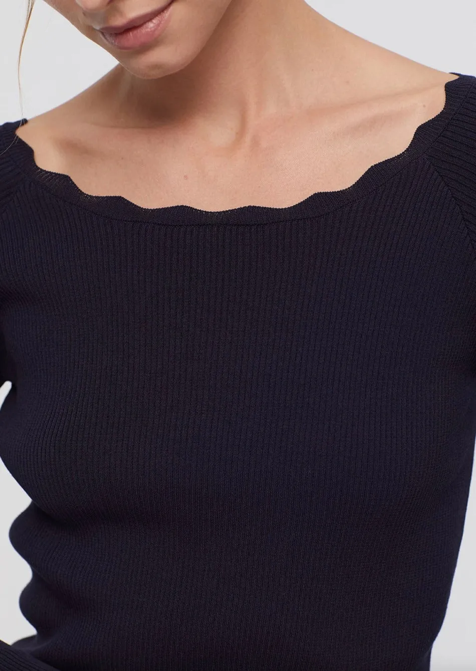 Sweater Boat Neck Blue