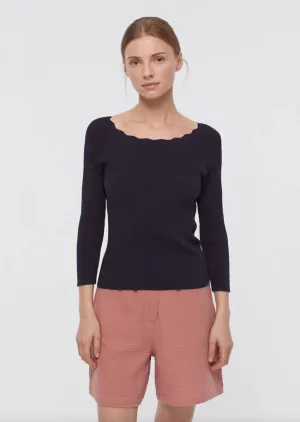 Sweater Boat Neck Blue