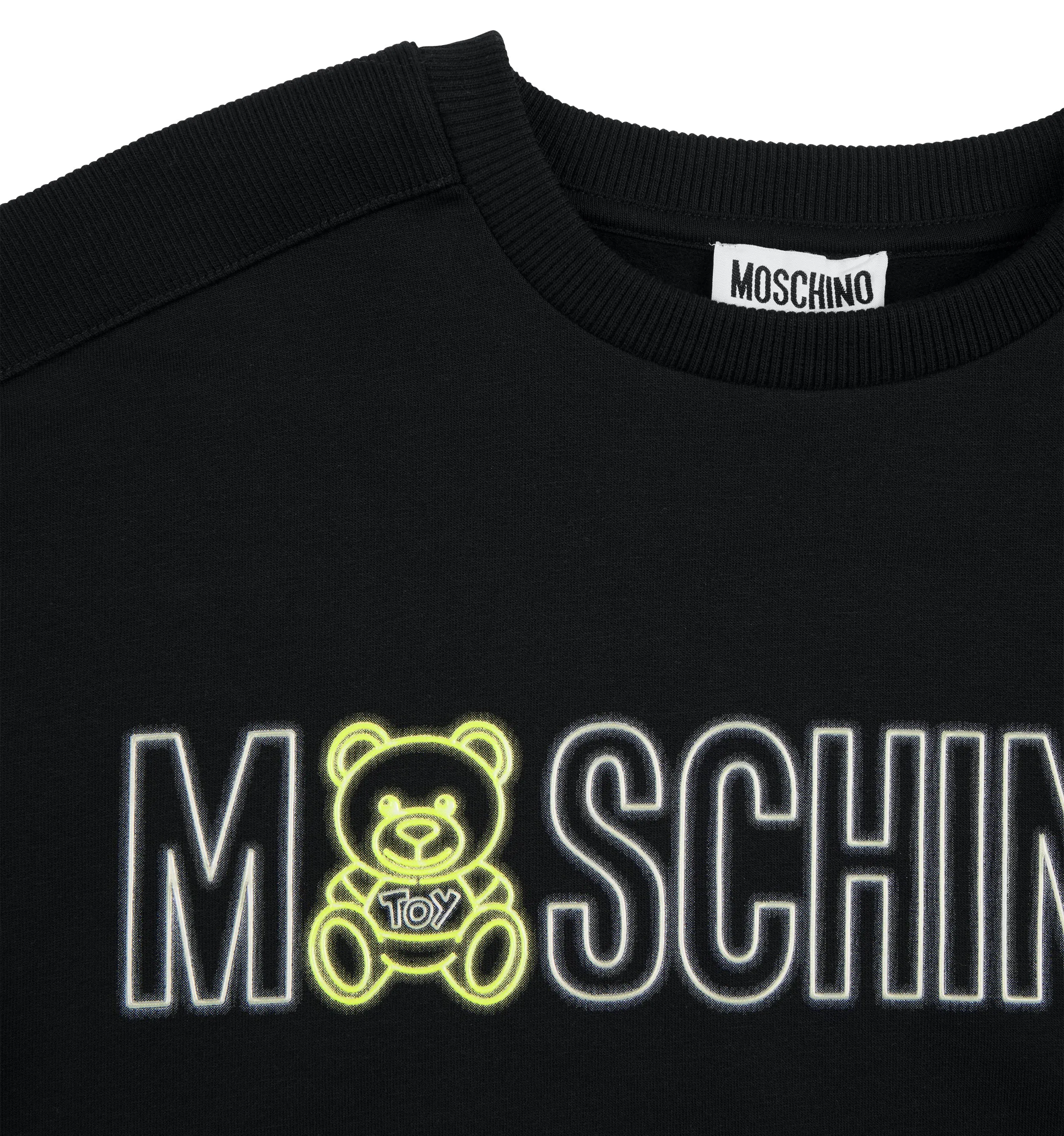 Sweatshirt With Neon Logo & Toy Bear