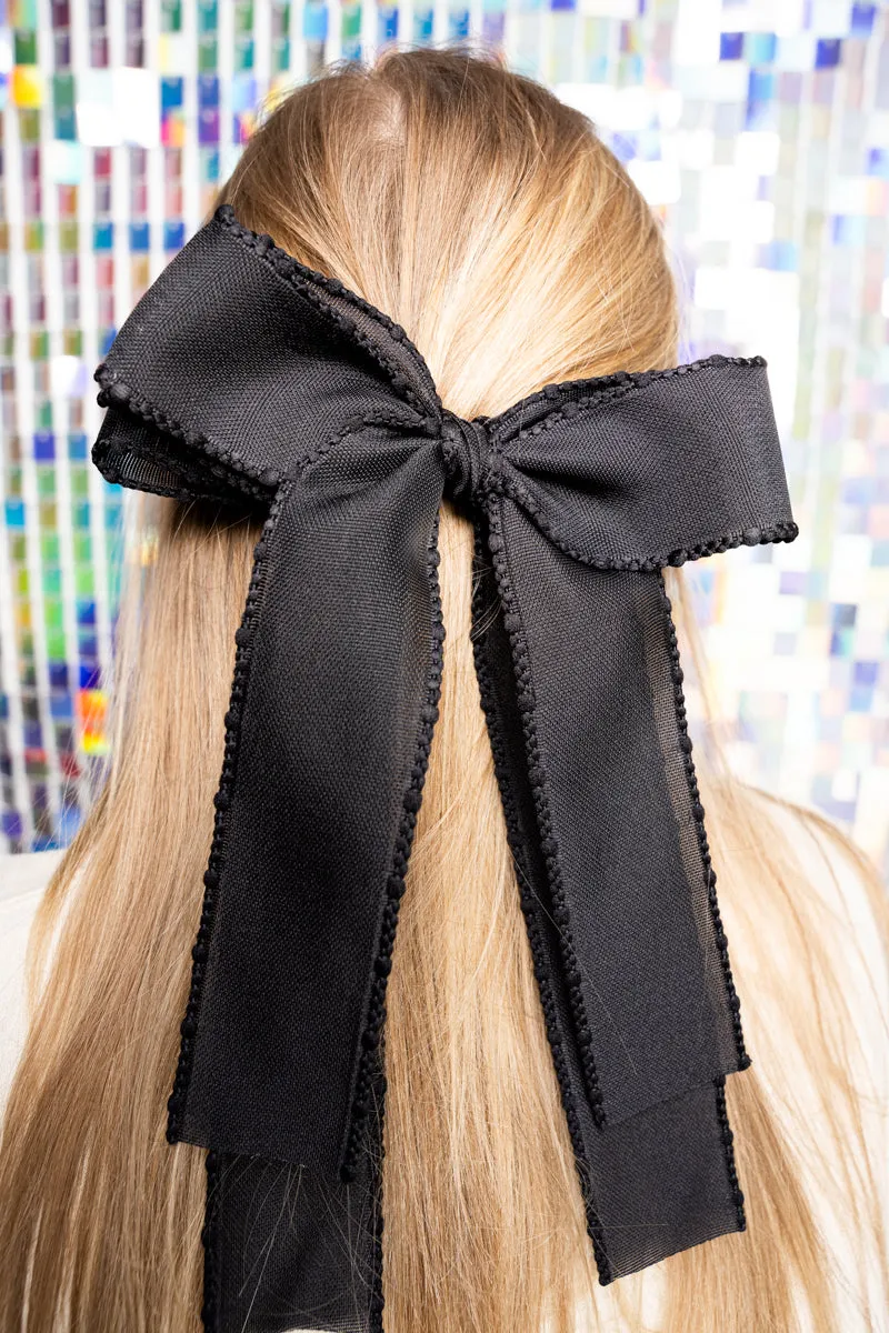 Sweet Life Black Hair Bow Barrette