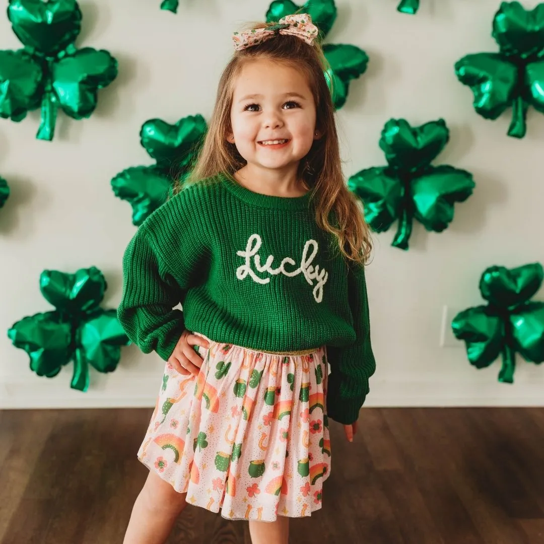 Sweet Wink Green Lucky St. Patrick's Day Knit Sweater