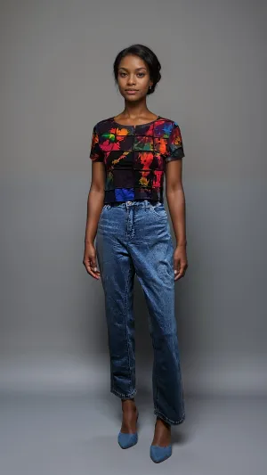 T Crop Patchwork Top