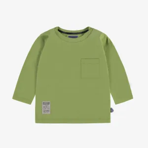 T-shirt vert à manches longues en jersey, bébé || Green t-shirt with long sleeves in jersey, baby