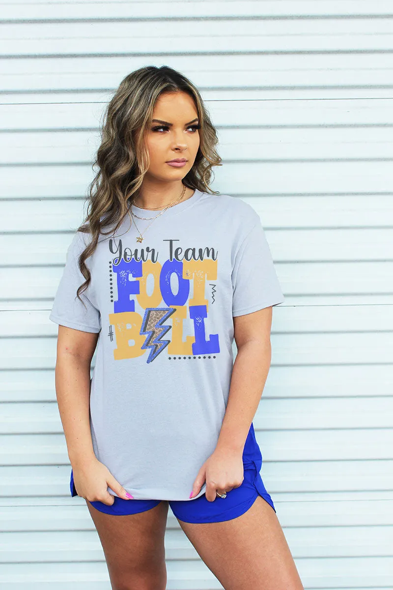 Team Name Football Royal & Gold Dri-Power 50/50 Tee