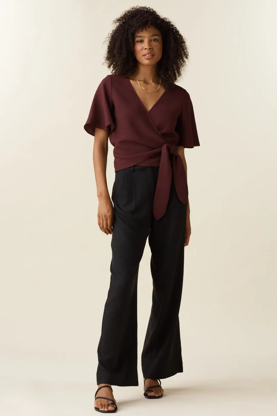 The Flutter Sleeve Wrap Top - Limited Edition