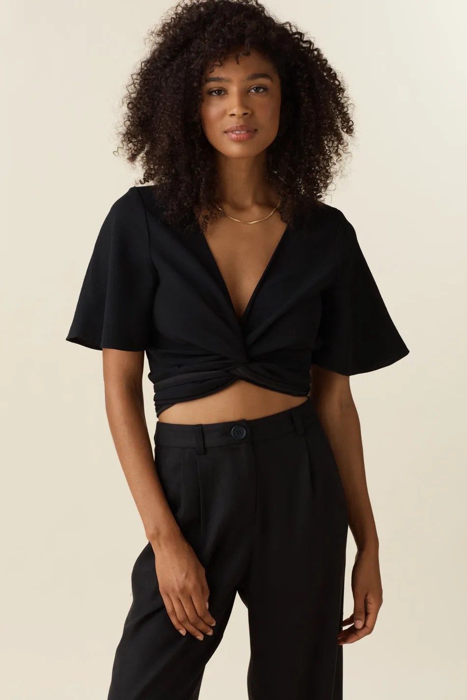 The Flutter Sleeve Wrap Top - Limited Edition
