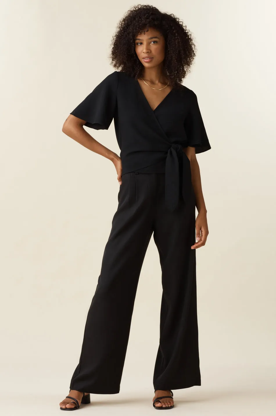 The Flutter Sleeve Wrap Top - Limited Edition