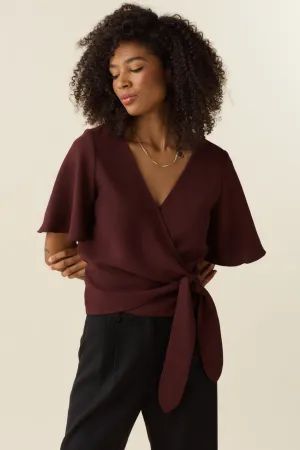 The Flutter Sleeve Wrap Top - Limited Edition