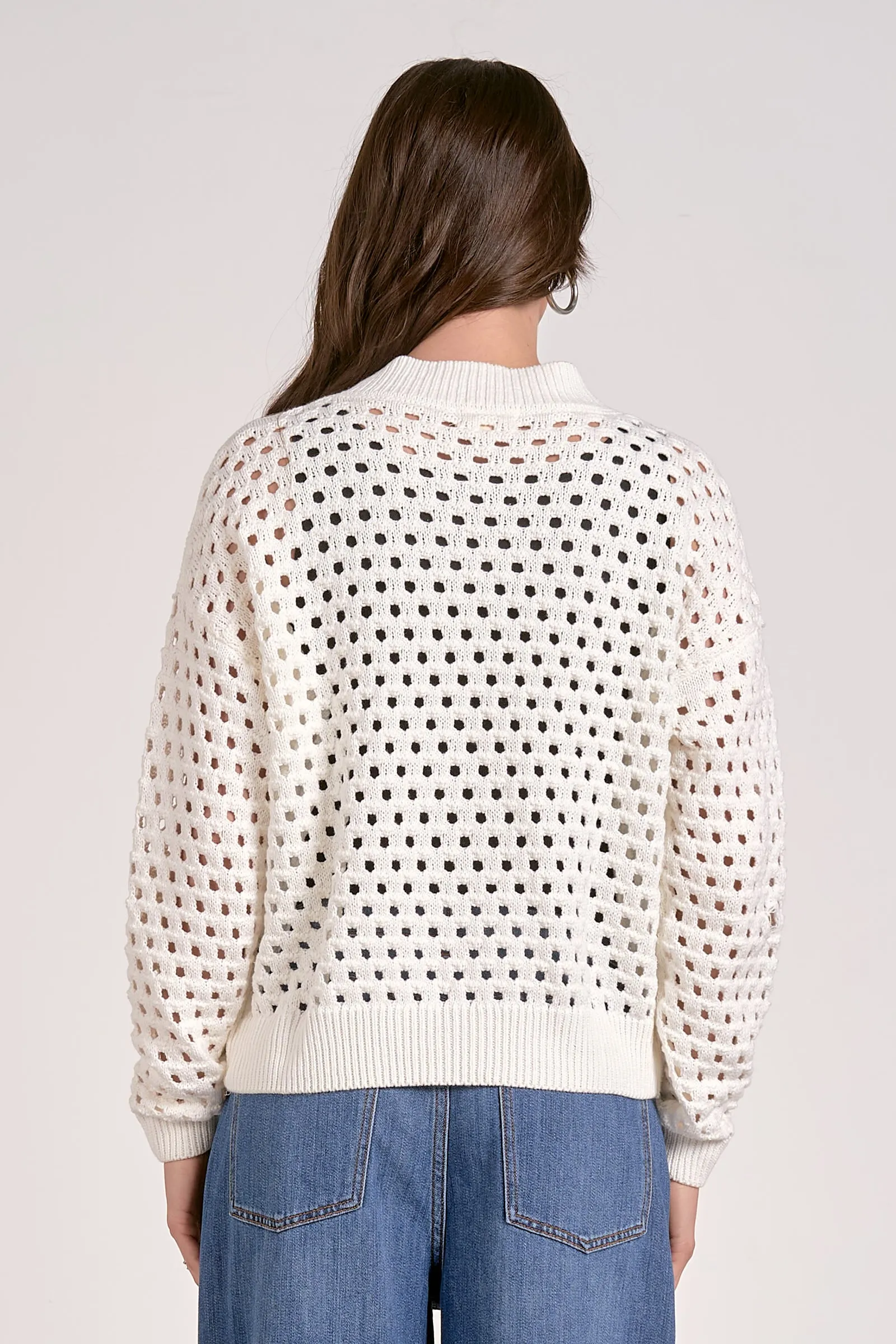 The Julia Open Knit Zip Up Sweater