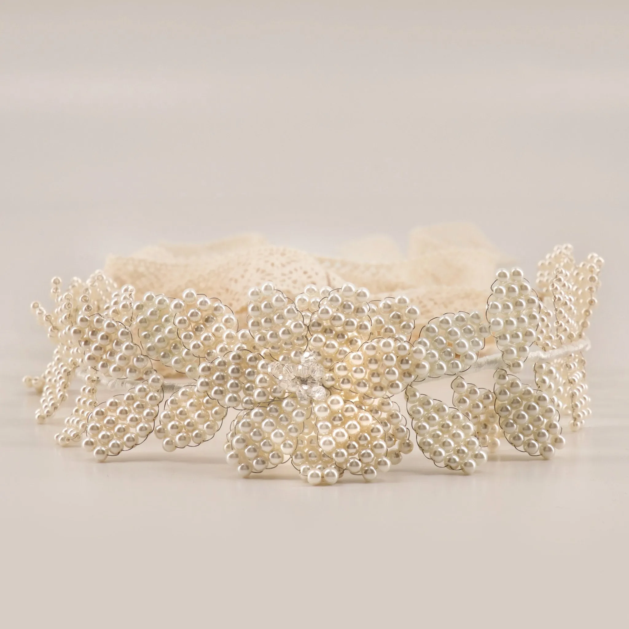 The Snowflake Pearl Designer Hair Garland