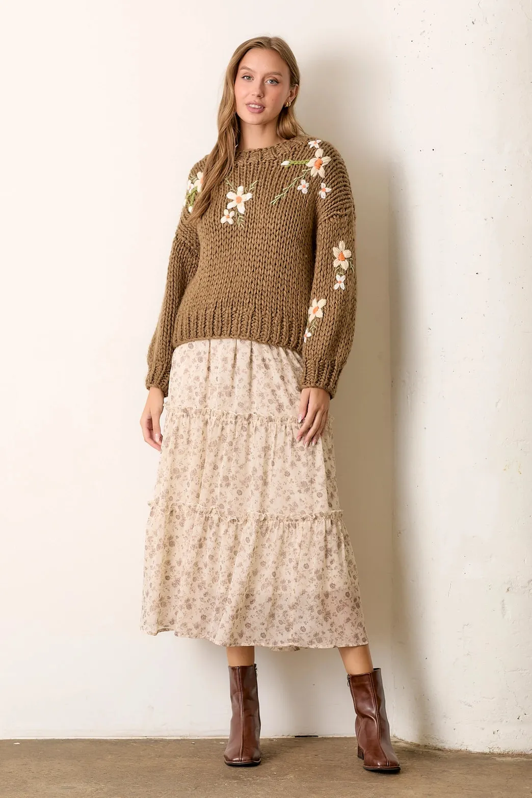The Wren Embroidered Floral Sweater