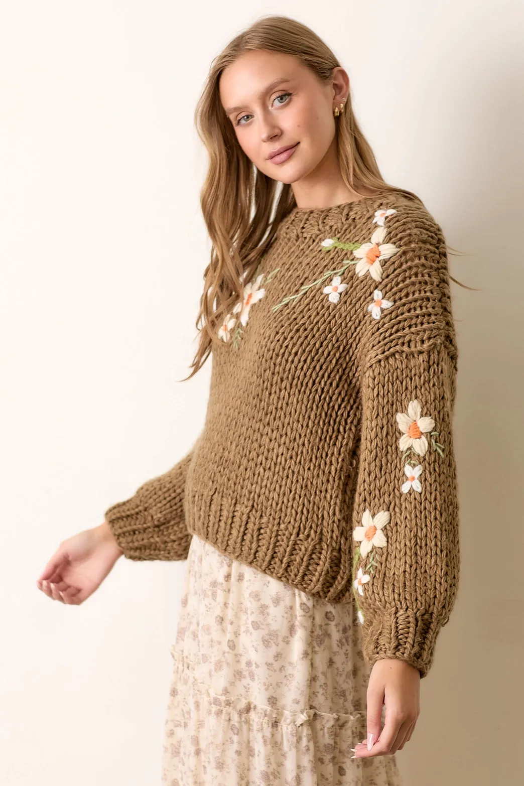 The Wren Embroidered Floral Sweater