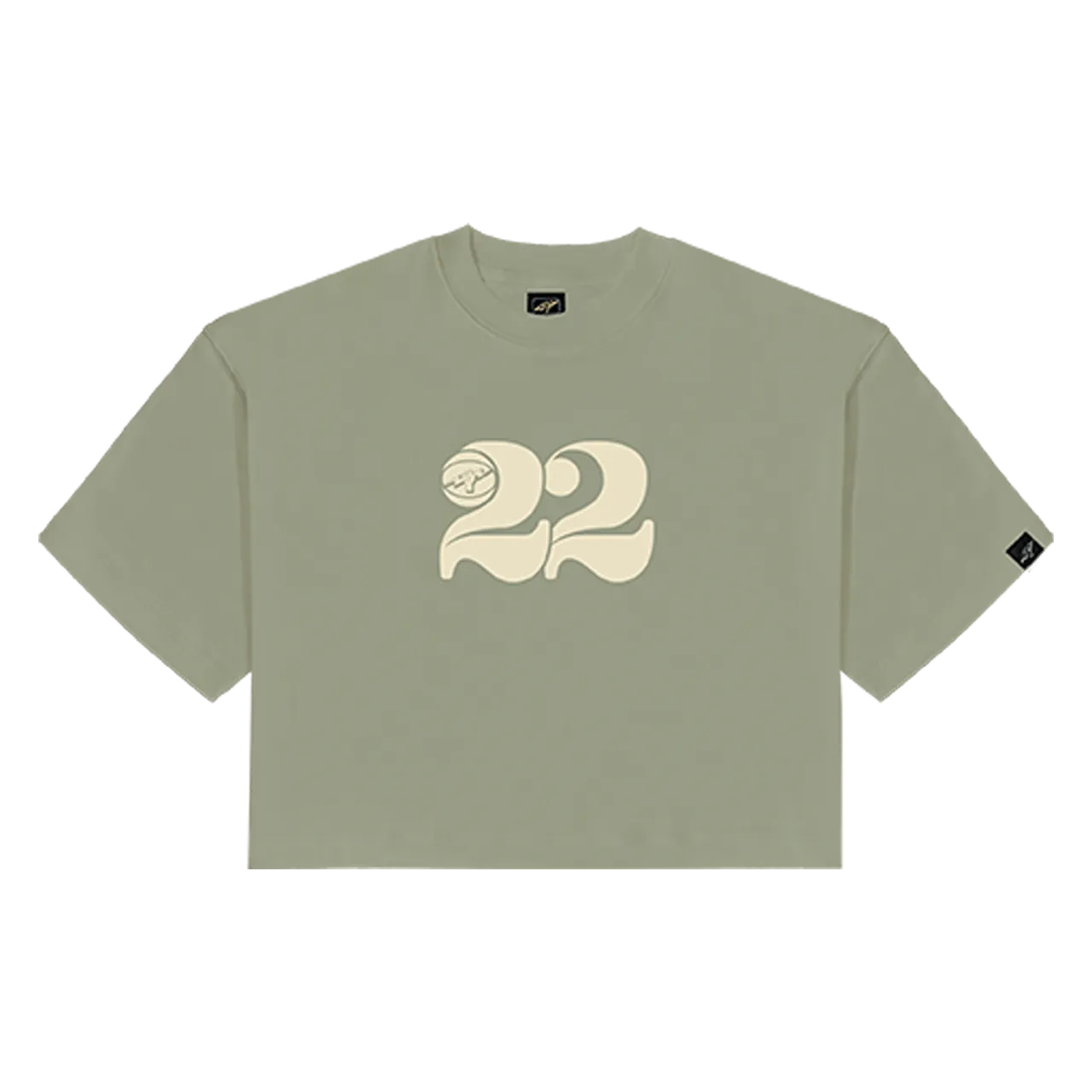 Titan Staples 22 Logo Women's Cropped Boxy Tee - Dusty Green