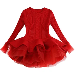 Toddler Girl Ribbed Knit Sweater Dress