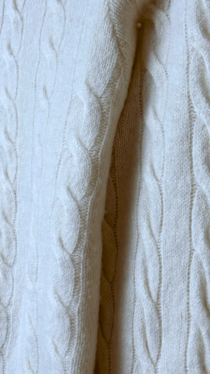 Tortoise Merino Wool Cream Cardigan Top