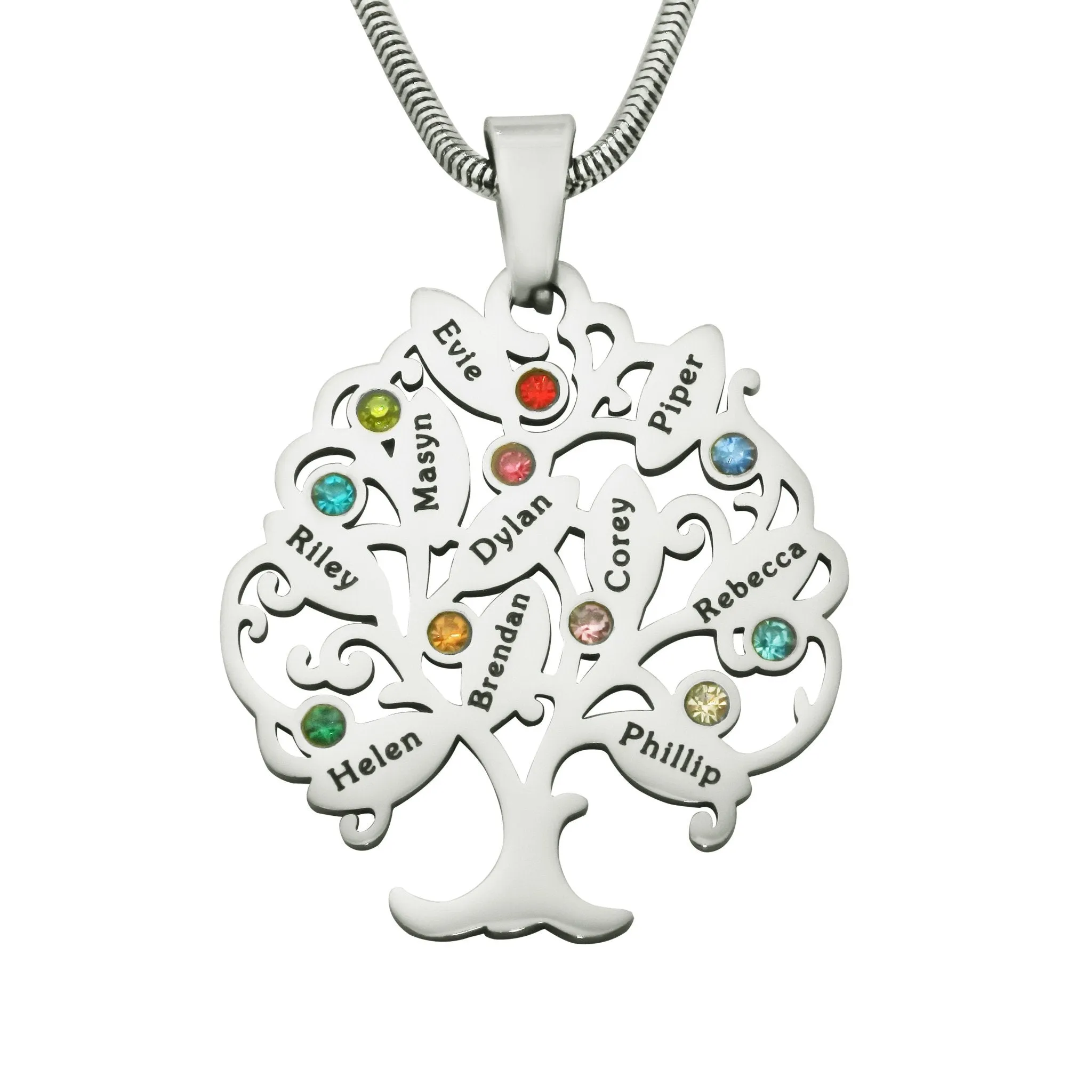 Tree of My Life Necklace with Birthstones