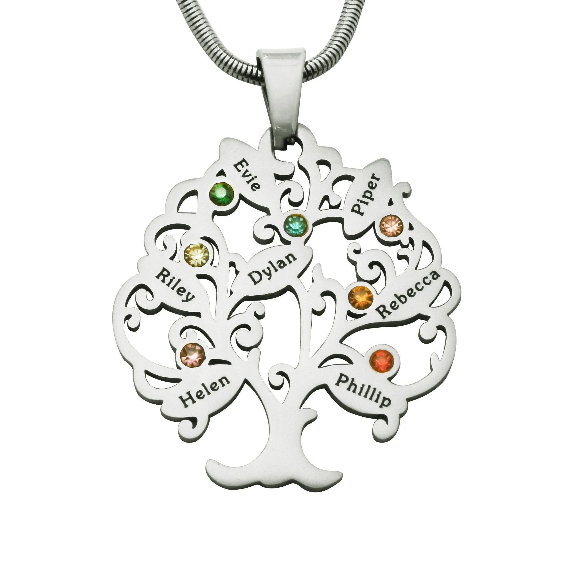 Tree of My Life Necklace with Birthstones