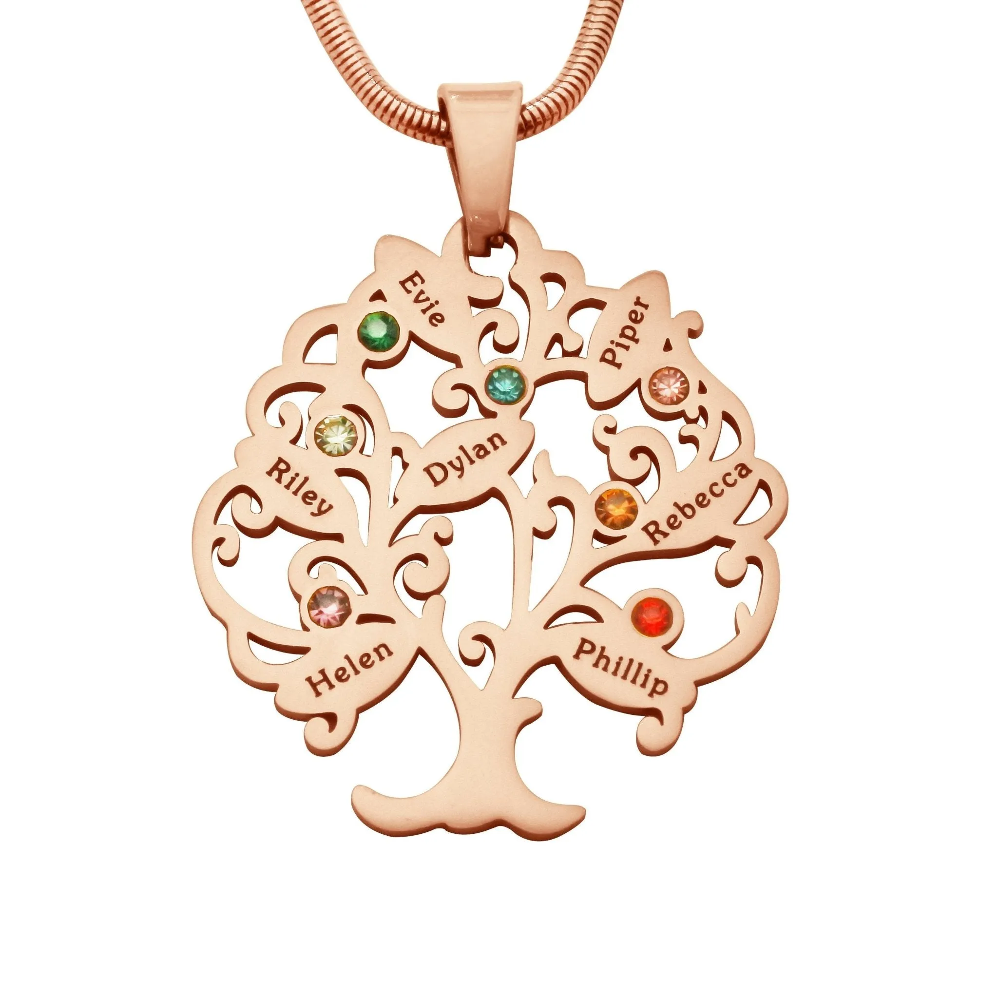 Tree of My Life Necklace with Birthstones